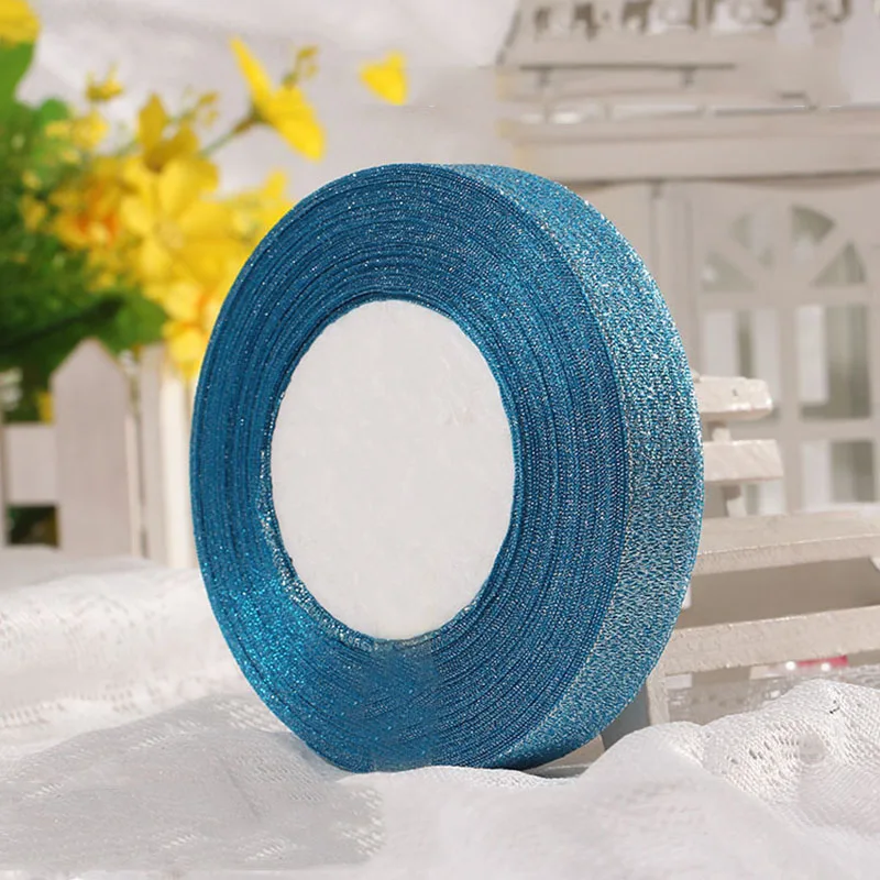 25 ярдов 25 мм шелковая атласная лента с блестками Радуга Ribon DIY лук Ремесло швейная ткань цветок изготовление свадьбы Рождество navidad Декор