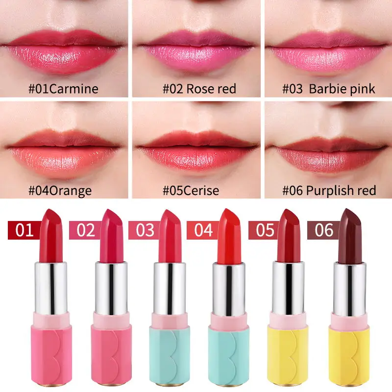 6 шт./лот увлажняющий batom макияж QIC матовая LipstickRed оттенок Обнаженная Руж Levre коврик Водонепроницаемый питательный бархат помады Set
