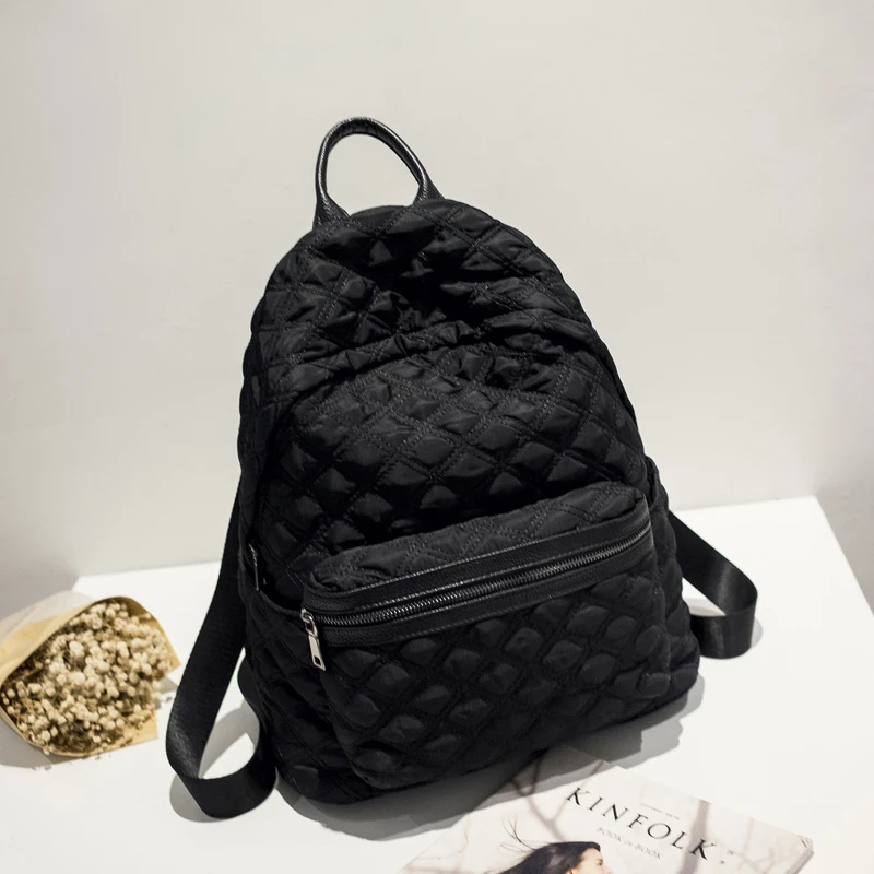 Женский рюкзак с ромбовидной решеткой женский на молнии школьные сумки для