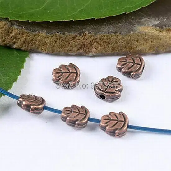 

80pcs antiqued copper color 2sided leaf spacer beads h1903