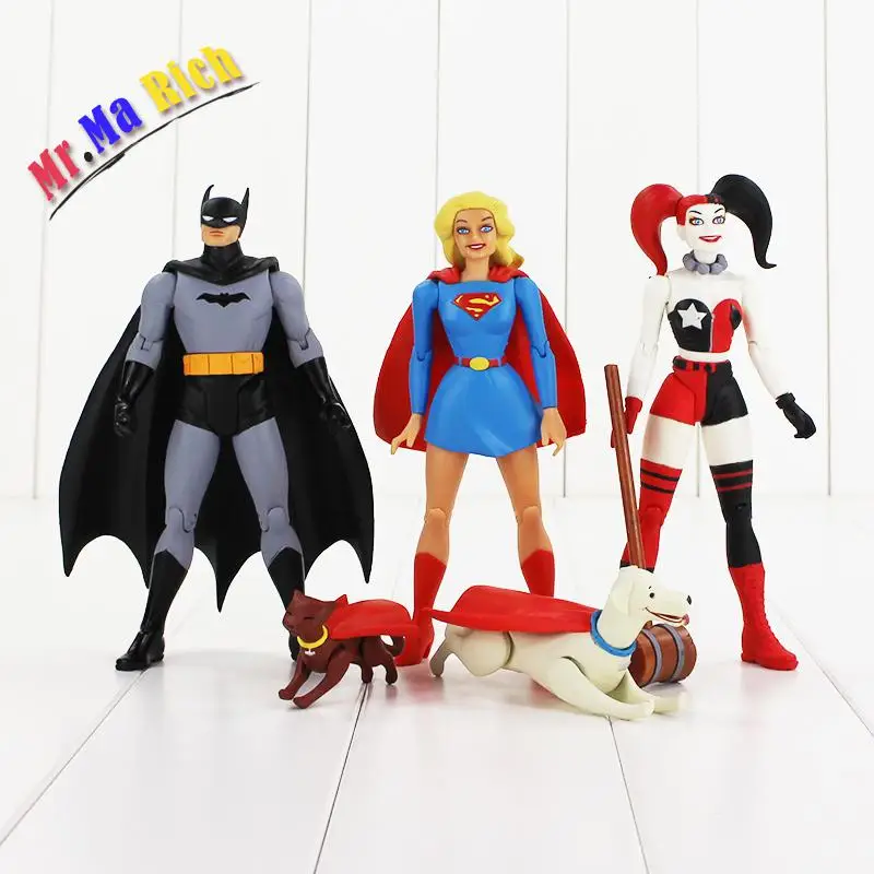 Серия дизайнерских игрушек Бэтмен Супергерл кон тростник Harley Quinn Con Il Martello Da collozione