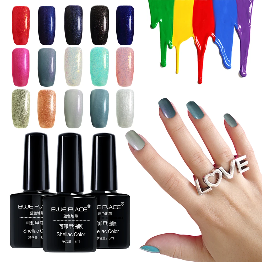 Су 8 мл Soak Off UV Гель Гели для ногтей Польский Маникюр Дизайн Vernis полу постоянный УФ