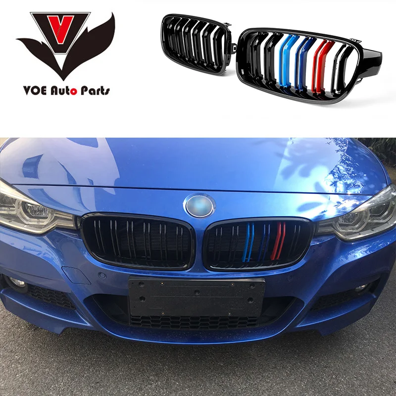 F30 F31 ABS глянцевый 3 цветный M look автомобильный Стайлинг передний бампер гоночный