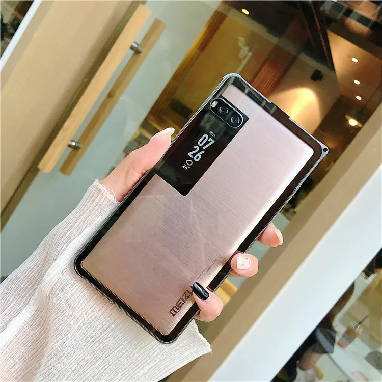 Металлический Прозрачный чехол-бампер для MEIZU Pro 7 Plus, металлическая рамка, жесткая акриловая задняя крышка для Pro 7 Plus, прозрачный чехол