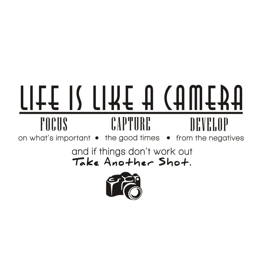 Жизнь как камера стикер на стену Гостиная Офис Кабинет ПВХ съемный