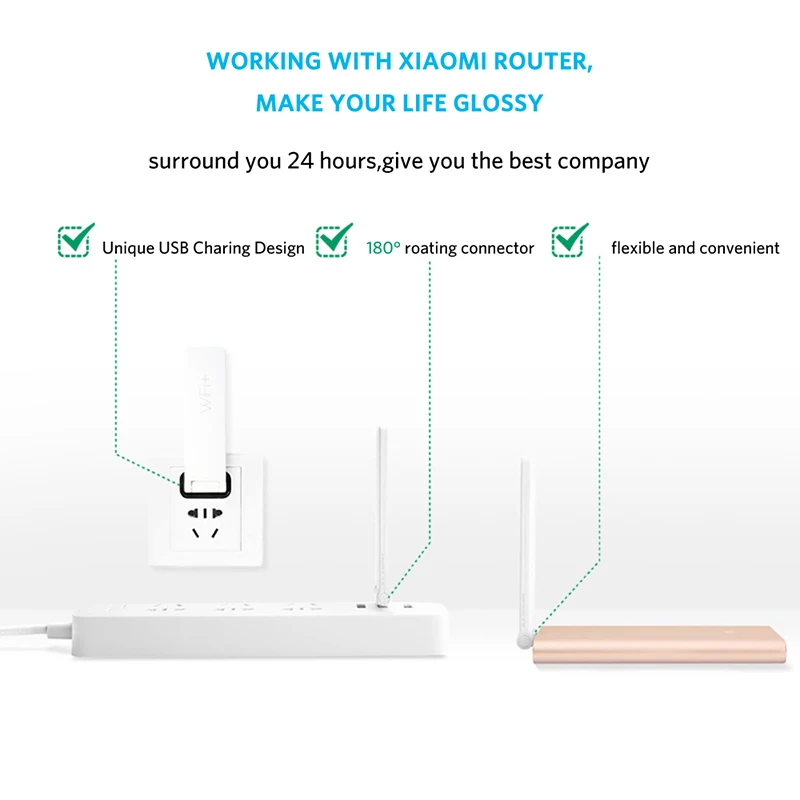 Оригинальный Xiaomi Mi Mijia WIFI ретранслятор 2 усилитель удлинитель сигнала бустеры WiFi