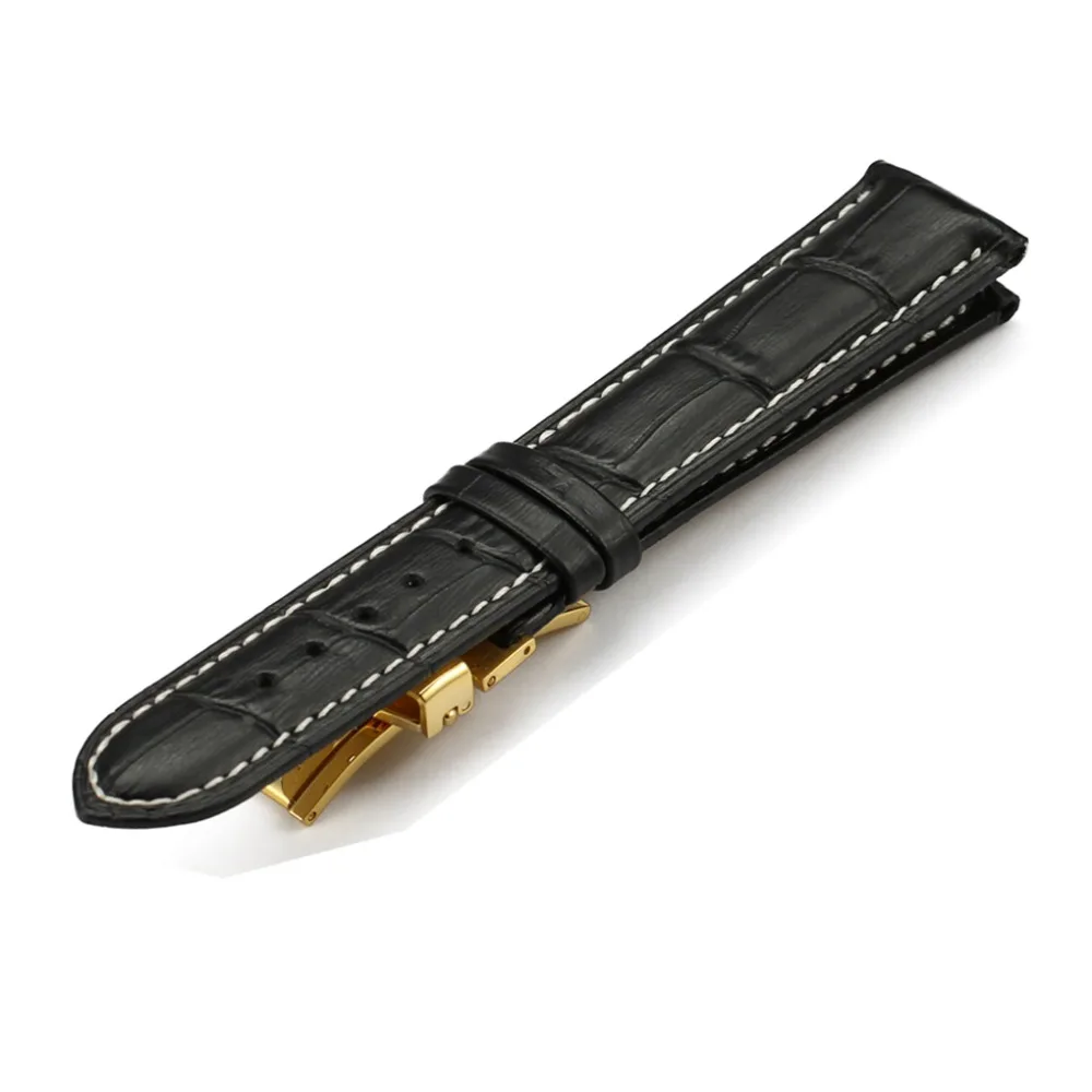 

iStrap 14 15 16 18 19mm 20mm 21mm 22mm 24mm Genuine Leather Watch bands Pull Deployment Clasp for Movoda Citizen Mens strap Belt