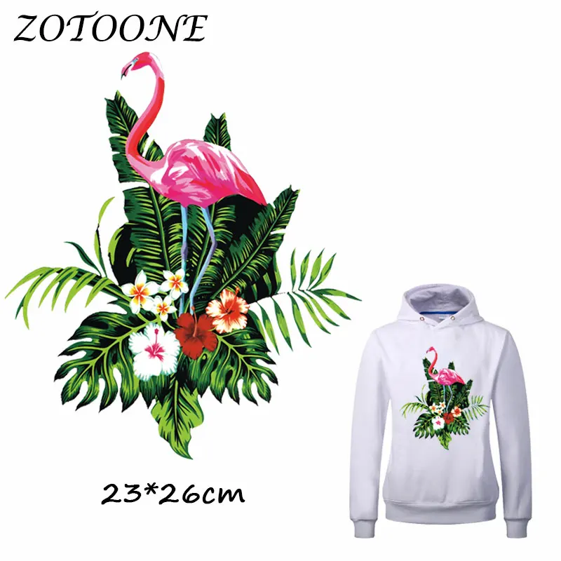 ZOTOONE красивое платье для девочки с цветочным узором Фламинго гладить на патчи