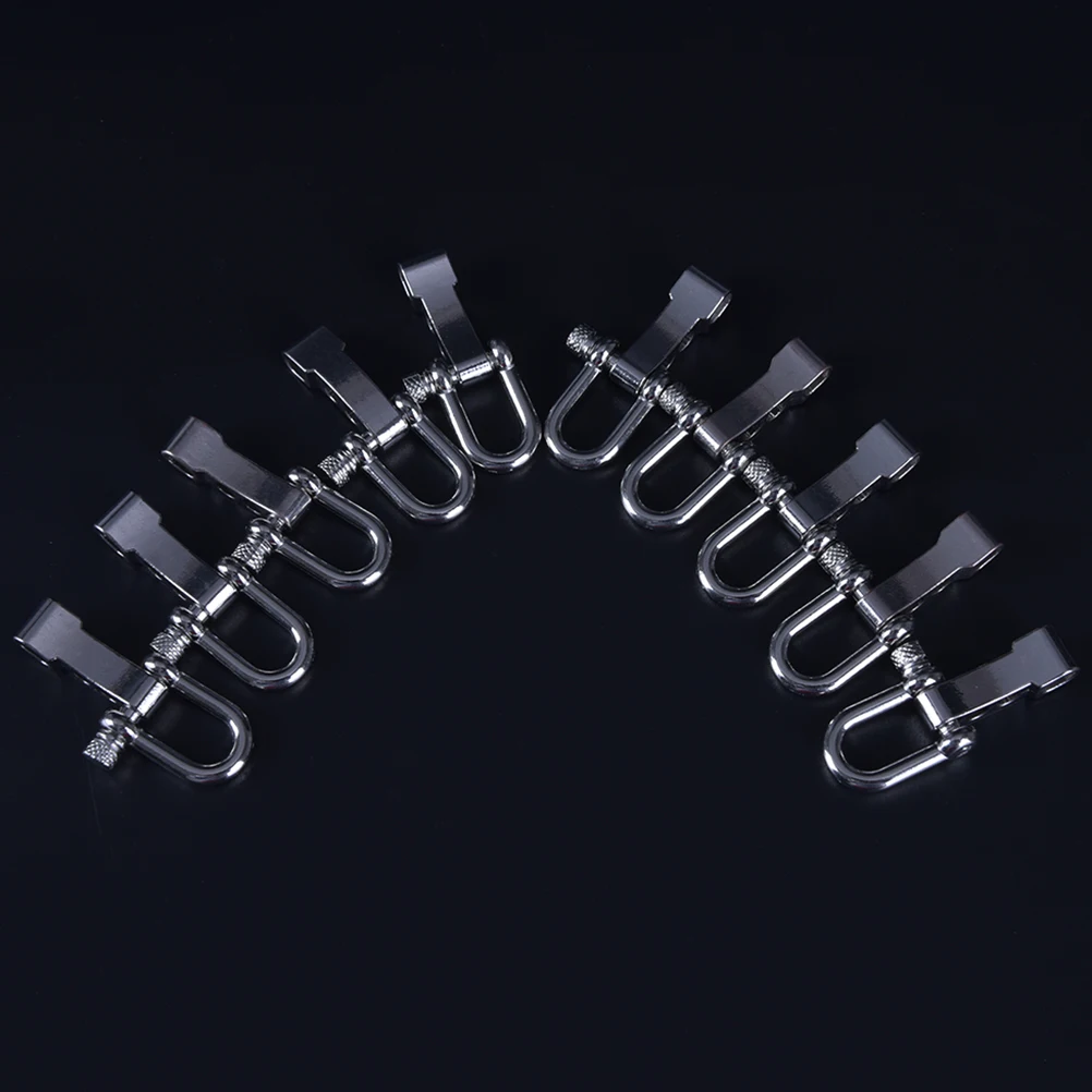 

10 Pcs Adjustable Stainless Steel U Shaped Shackle Buckle For Bracelets