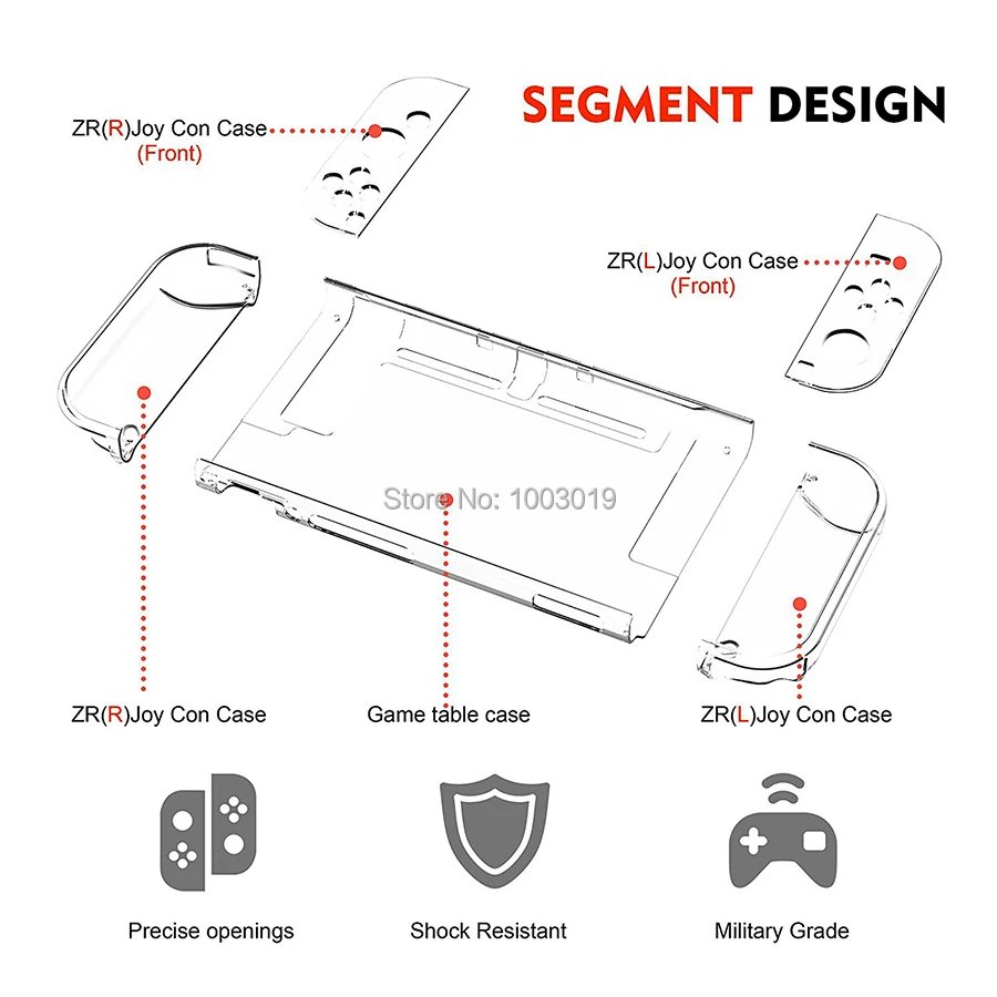 Прозрачная задняя крышка для Nintendo Switch NS NX|Запасные части| |