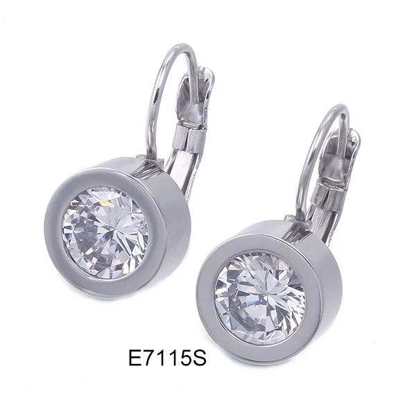 Женские серьги подвески из нержавеющей стали 316L с фианитом|cubic zirconia drop earrings|cubic