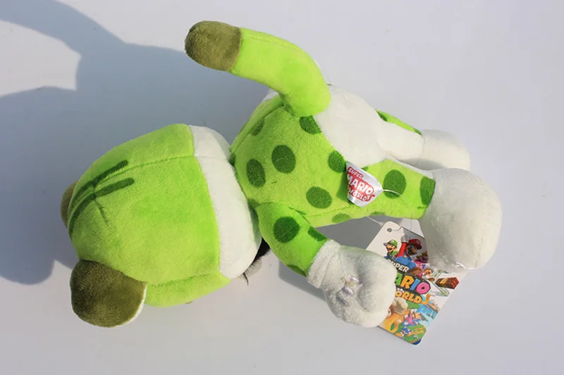 Супер Марио 3D мир Бесплатная доставка зеленый кот LUIGI Плюшевые игрушки с тегом