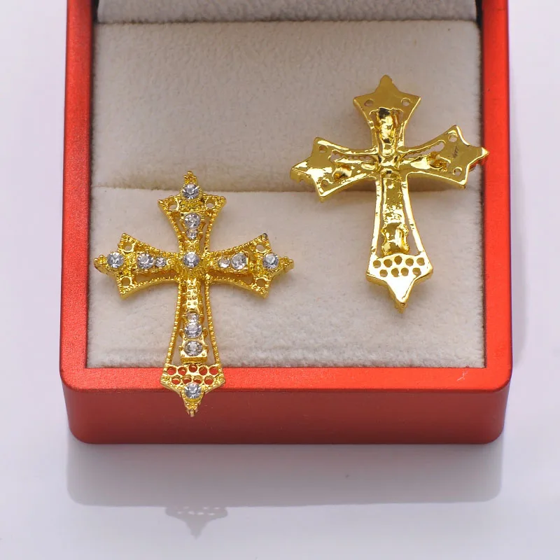 (L0469) 20 шт./лот кнопка со стразами Форма креста серебро или золото плоская задняя