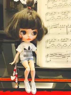 1/6 blyth Кукла Одежда Аксессуары blyth 30 см Кукла Одежда Аксессуары модная футболка+ джинсы для куклы Барби