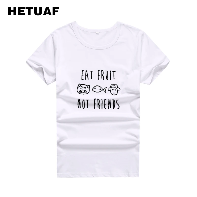 HETUAF есть фрукты не друзья Забавные футболки с графикой для женщин Kawaii Свинья