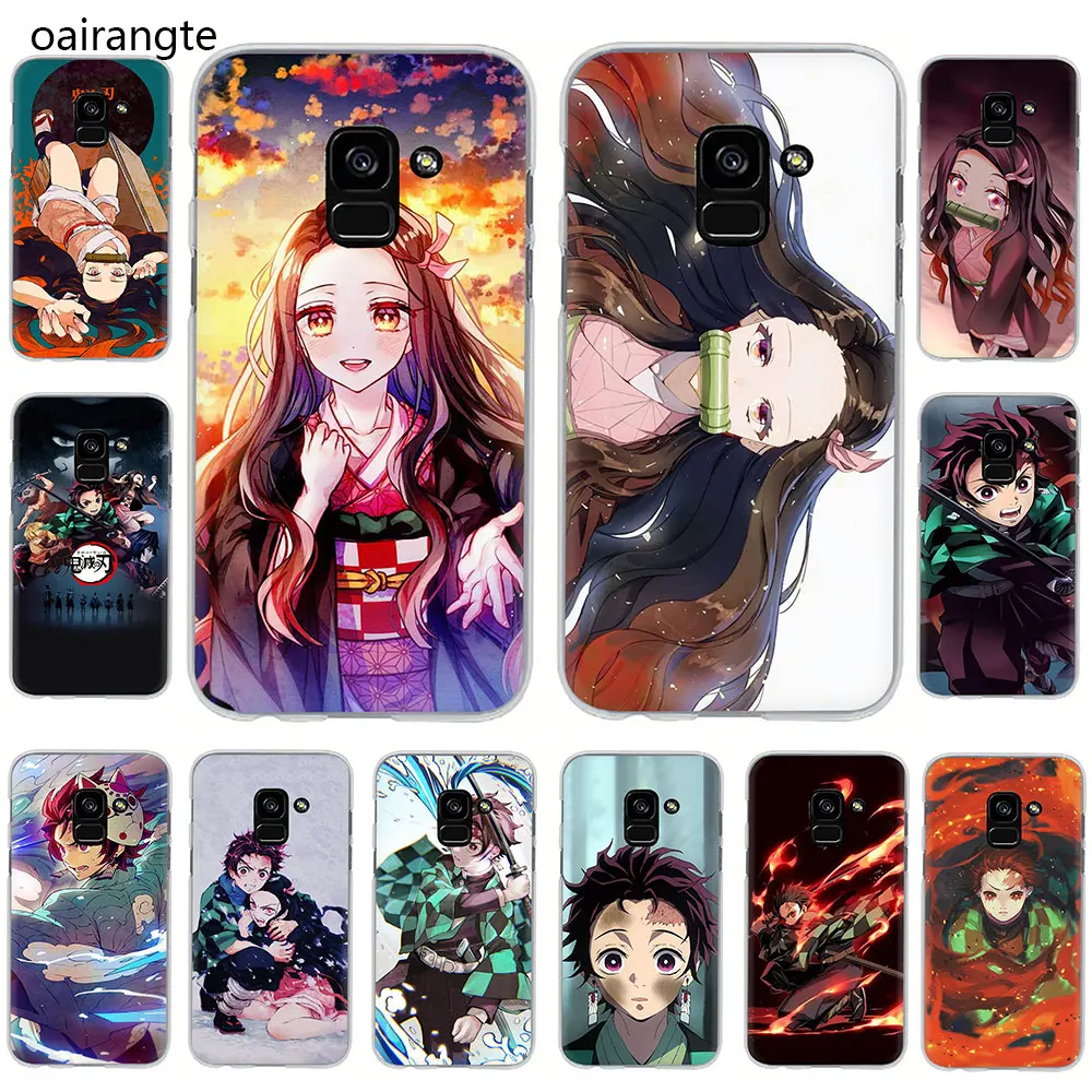 Аниме «Демон» Истребительница kimetsu без Yaiba жесткий чехол для телефона с рисунком в виде крышка чехол для samsung Galaxy A3 5 A6 7 8 9 A10 30 40 50 70