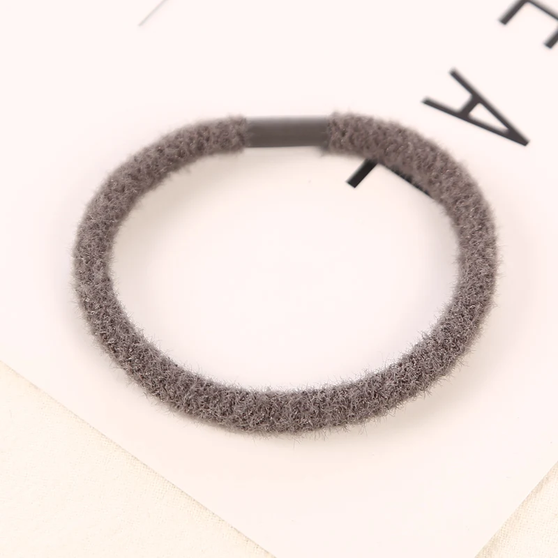 10pcs gray 10 шт./партия, модные зимние цветные эластичные резинки для волос, новые головные уборы для женщин, девочки, Женская прическа, крепление, корейские аксессуары для волос - Цвет: 10pcs gray