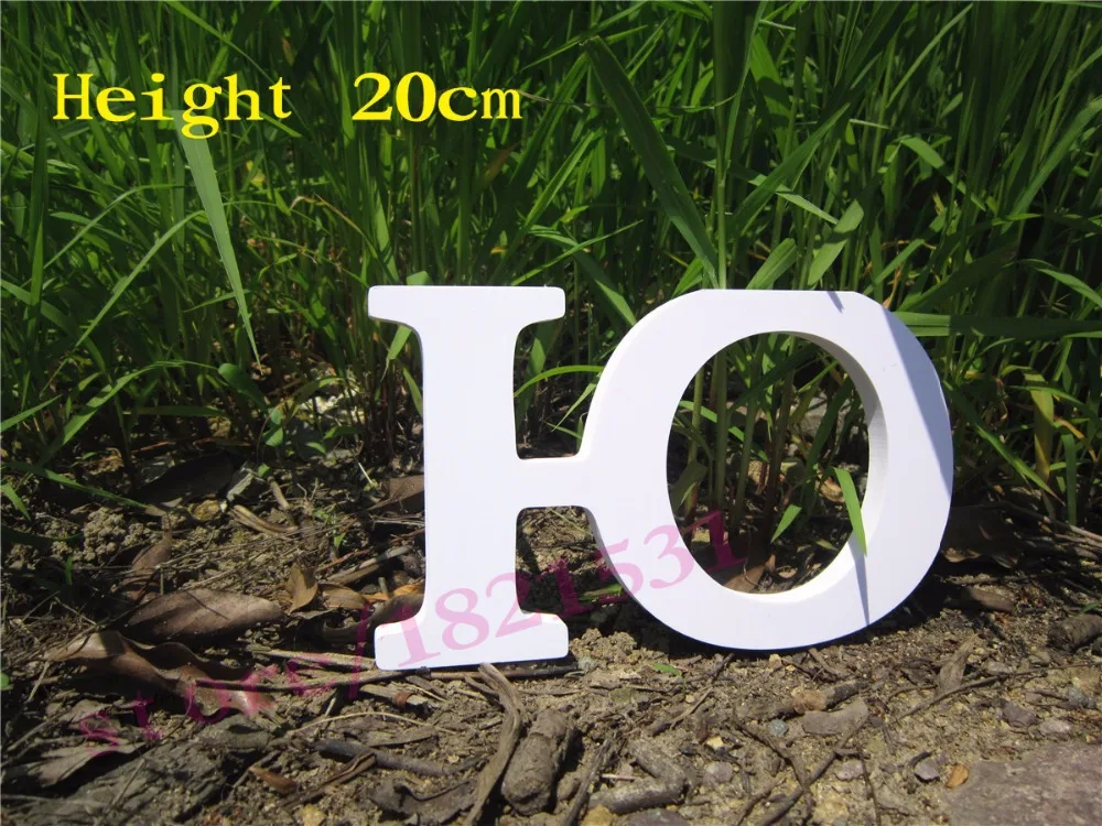

20cm Russian Letter Artificial wood Wooden White Letters Birthday Wedding Decoration Home Decor Decoration thick white letter