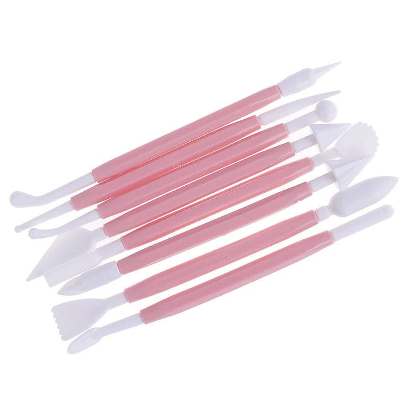 Pink 8 шт./компл. украшение торта сахарата ручка много форм смешанного моделирования плунжера резаки печенье с мастикой скульптура инструмент для выпечки - Цвет: Pink