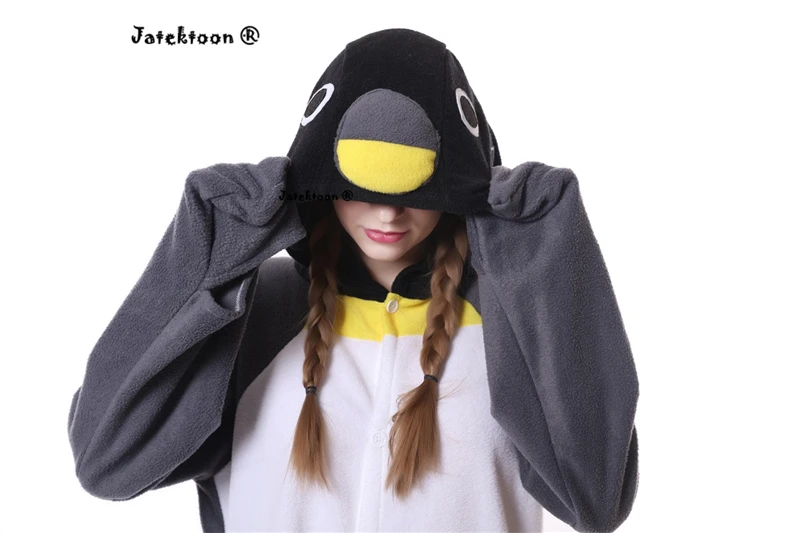 Cute New Winter Anime Pajamas Adult Animal Grey Penguin With Gloves Cosplay Sleepwear Costume Unisex Nightwear |