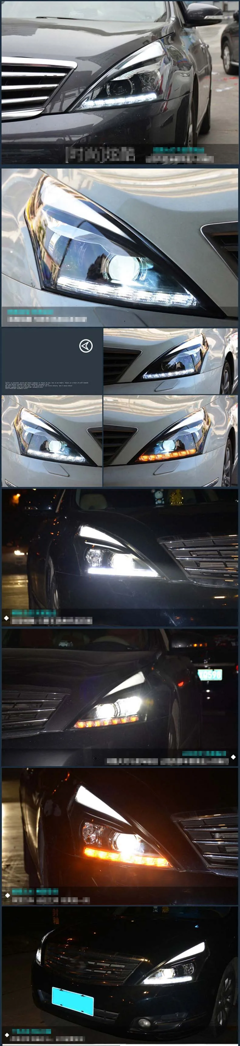 Авто Clud стиль светодиодный налобный фонарь для Nissan Teana 2008-2012 светодиодный фары сигнальный светодиодный drl hid Биксеноновые линзы ближнего света
