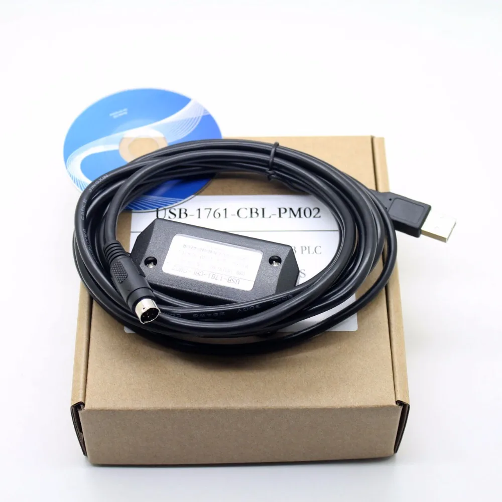 USB-1761-CBL-PM02 USB PLC programlama kablosu için A B Micrologix 1000/1200/1500 10FT yuvarlak 8 pin