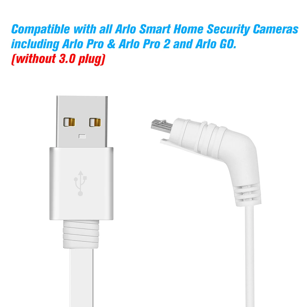 Кабель питания Micro USB 6 м/20 футов белый плоский водонепроницаемый из алюминиевого