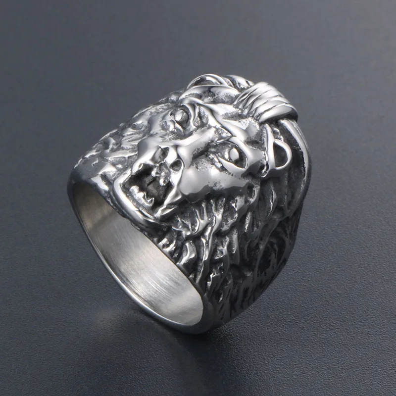Stainless Steel Lion Rings For Men Punk Rock Jewelry Non-Mainstream Cool Men's Ring Party Gift | Украшения и аксессуары