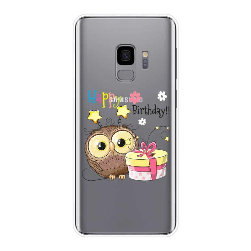Задняя крышка для Samsung Galaxy Note 9 8 5 4 силиконовый мягкий чехол с милой совой S8 S9 Plus S5 S6