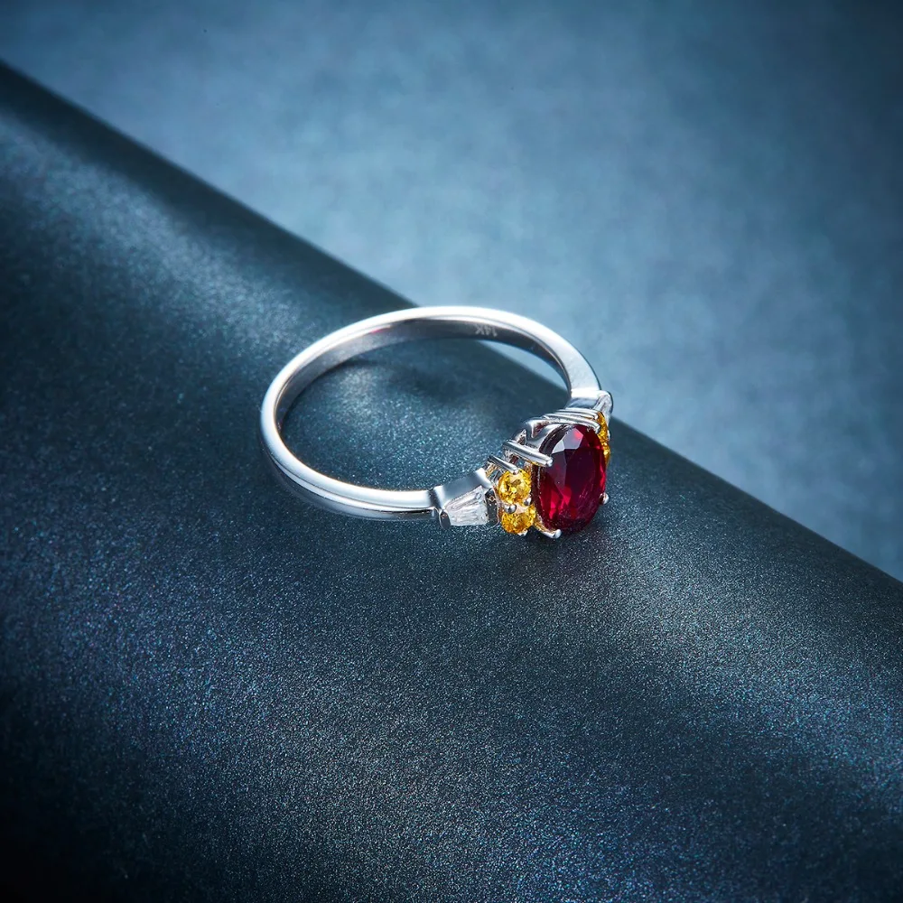 LP Solid 14K белое золото натуральный родолит гранат апельсин обручальное кольцо
