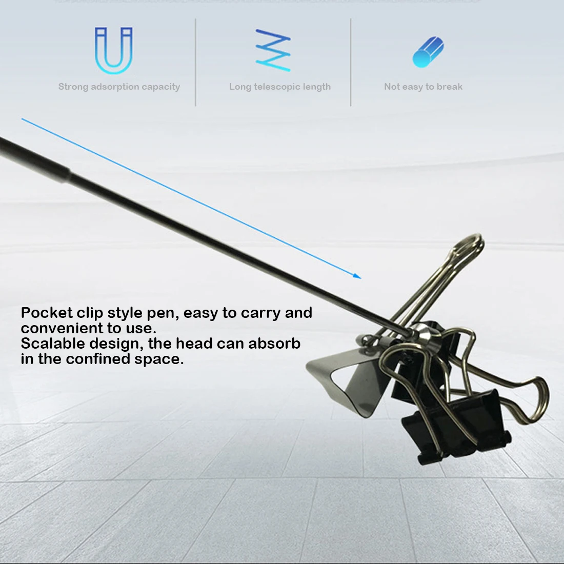 Портативная телескопическая магнитная ручка для захвата легкая стержня