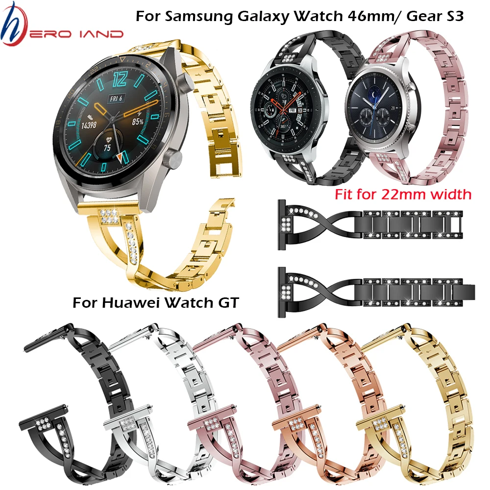 Ремешок для часов 22 мм из нержавеющей стали Huawei Watch GT Smart Galaxy 46 мм/Gear S3 Amazfit stratos 2/2s