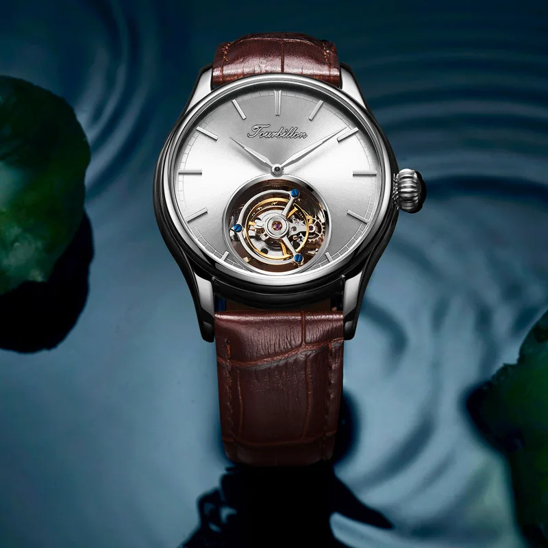 WSTFLJDK-8 Tourbillon механические часы мужские Лидирующий бренд часы сапфировые зеркальные оригинальные ручные обмотки полые Движение Мужские t классические часы Saat - Цвет: WSTFLJDK-8