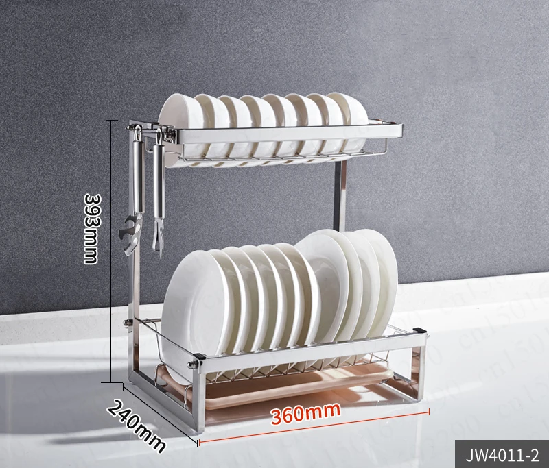 Dish Rack Drain Rack Kitchen Rack 304 Stainless Steel Hanging Dish Dish Chopsticks Storage Rack Double Household