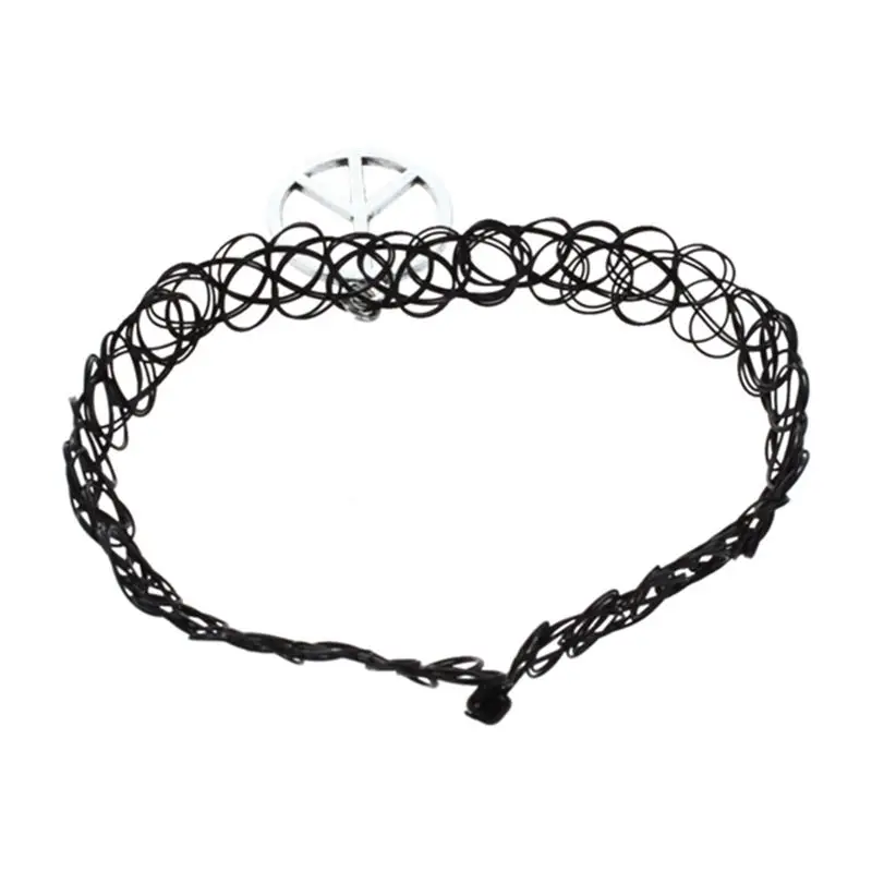 Эластичный Бохо Татуировка чокер Strand Ожерелье Черный Ретро хна винтажный