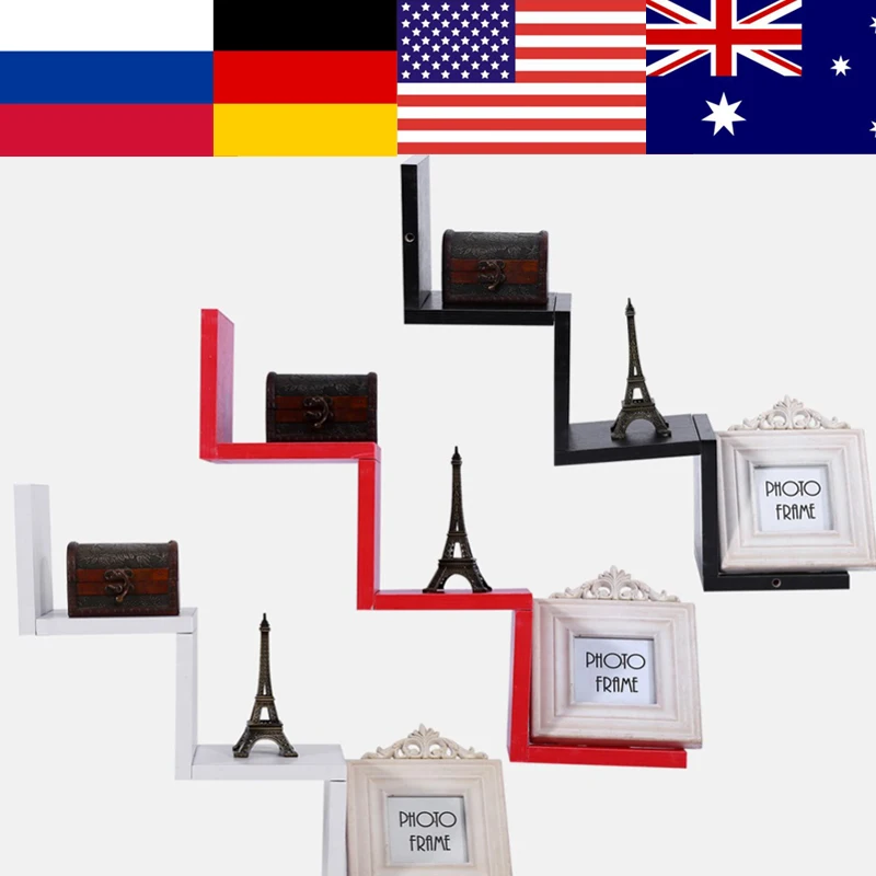 3 вида цветов модная плавающая настенная подвесная полка органайзер книжная