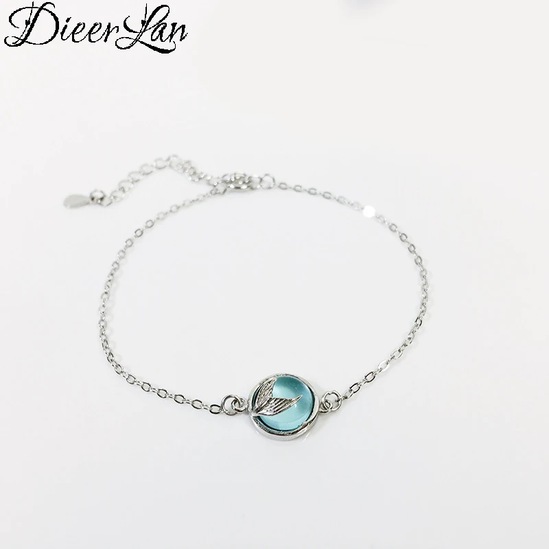 DIEERLAN модный брендовый Настоящий Серебряный цвет русалка хвост браслеты для
