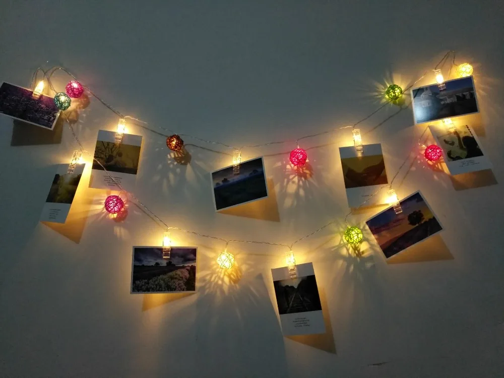 3 м 20 светодиодов ротанговый шар клип светильник для фото diy украшения теплый