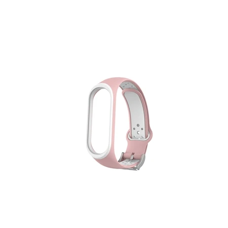 pink white Для Xiaomi Mi, 4 ремешка, Двойной Цветной силиконовый браслет, ремешок с металлической пряжкой для Xiaomi Mi, ремешок 4 Global NFC - Цвет: pink white