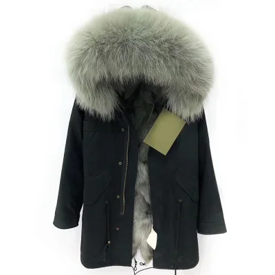 OFTBUY зимняя женская куртка из натурального меха, свободный воротник из меха енота, длинная парка с подкладкой из лисьего меха, верхняя одежда высокого качества - Цвет: 8