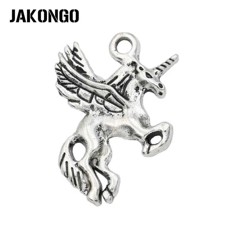JAKONGO Античная Посеребренная Подвеска в виде единорога для изготовления