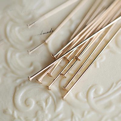 25 мм kc Позолоченные плоские головные булавки для глаз Запонки бисер Иглы Серьги