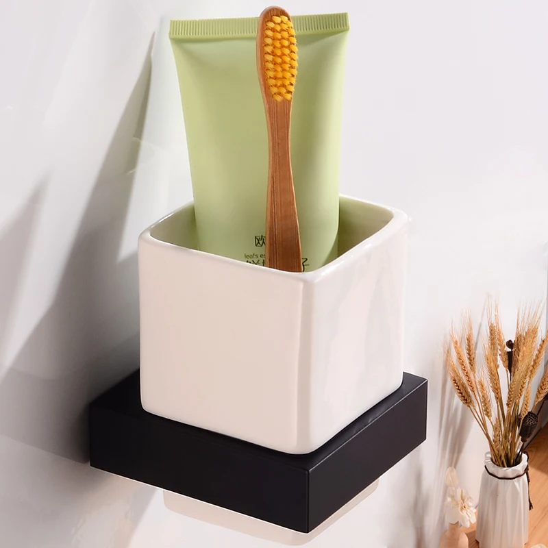 Настенная подставка для зубных щеток держатель стакана аксессуары ванной