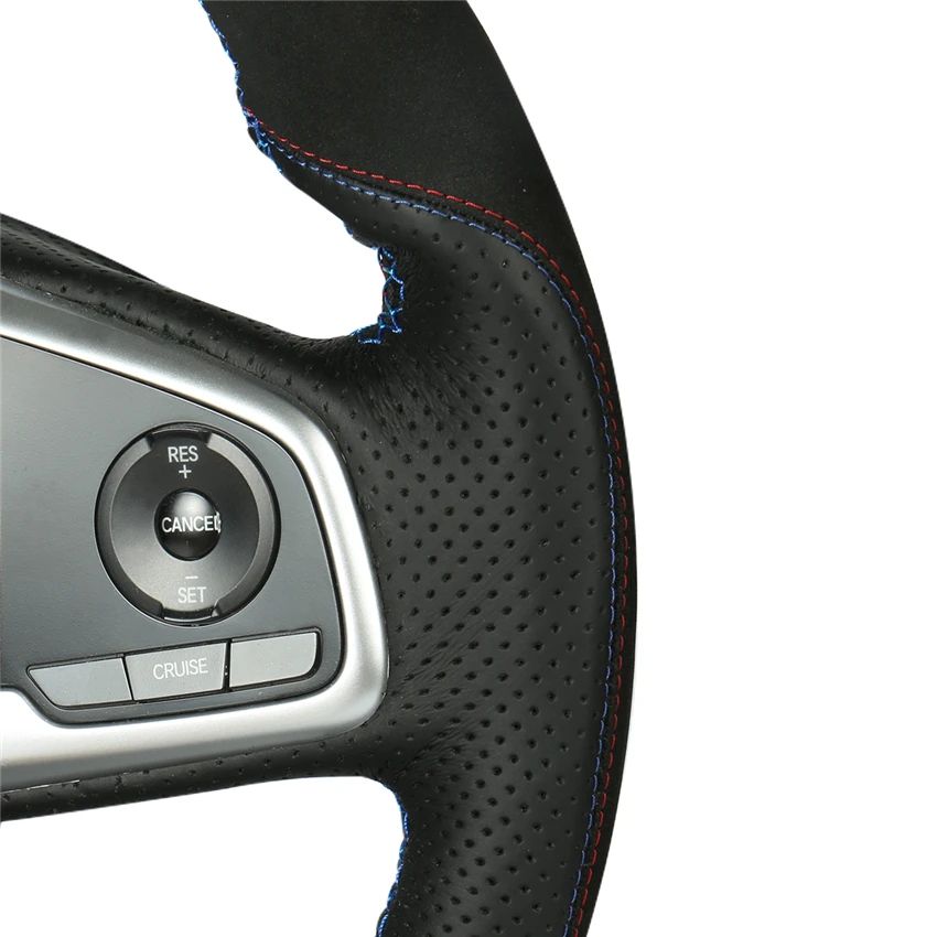 MEWANT Black Suede Genuine Leather Hand Sew Steering Wheel Cover for Honda Civic 10 2016-2019 CRV CR-V 2017-2019 Clarity | Автомобили и