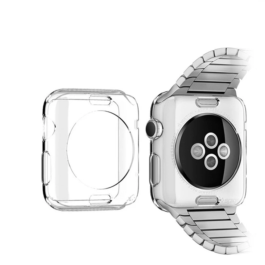 Ультратонкий Прозрачный Ультра чехол с рамкой из термополиуретана для Apple Watch 2 3 4