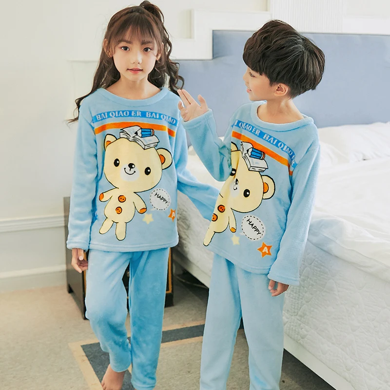 Новинка Удобные детские пижамы Коралловый флис Пижамы для маленьких мальчиков и