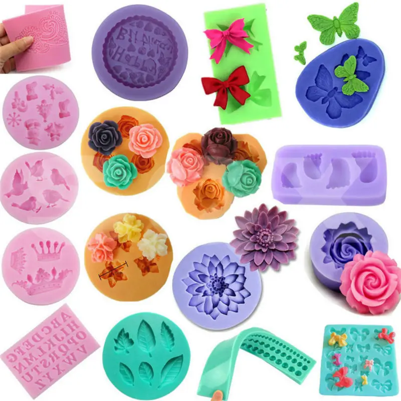 Кружевная ткань с цветами торт кайма для мастики форма торта шоколадная кухни