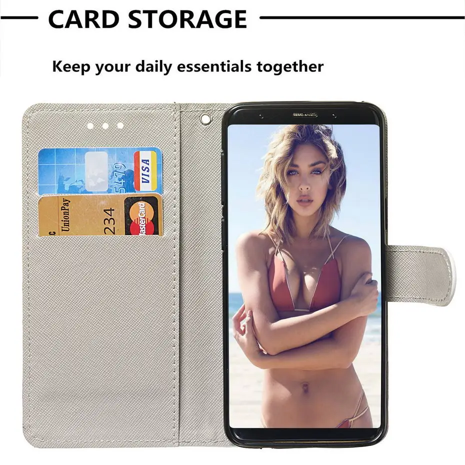 Кожаный чехол-бумажник с откидной крышкой для Samsung Galaxy J3 J4 J6 J7 A6 A7 A8 A9 Plus 2018 J5 2017 S9 S8