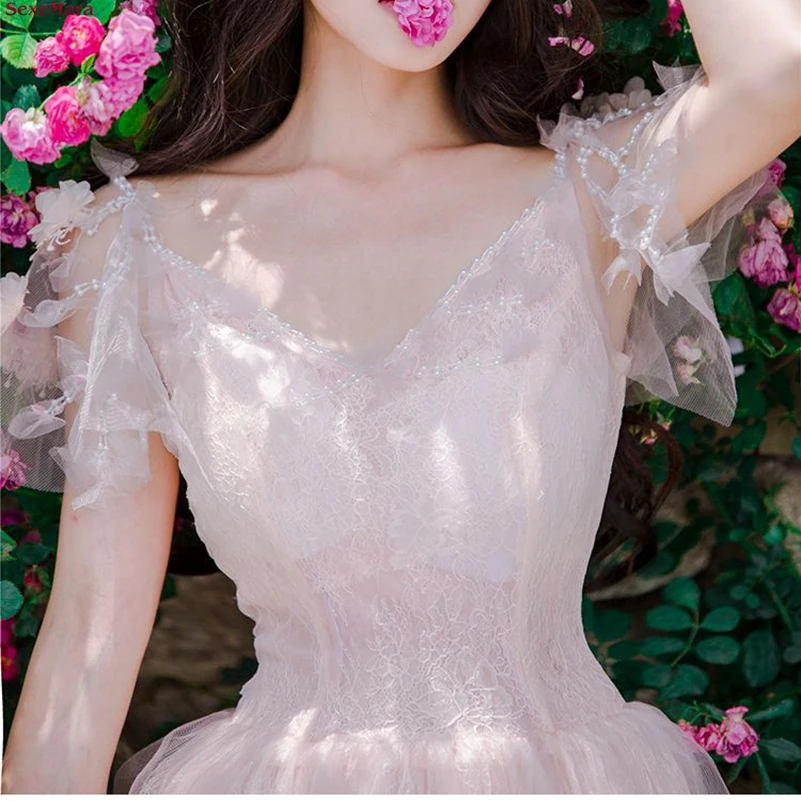 SexeMara/Модное Новое кружевное платье с бусинами и объемными цветами пляжное