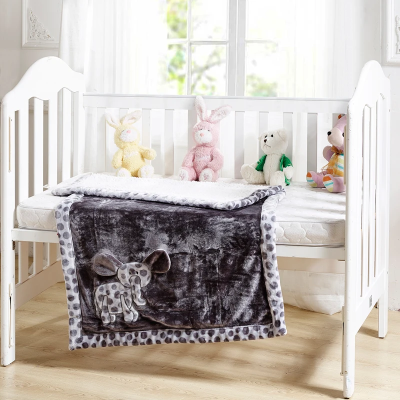 2017 мягкий полиэстер детская Одеяло с серый слон # TT- | Дом и сад
